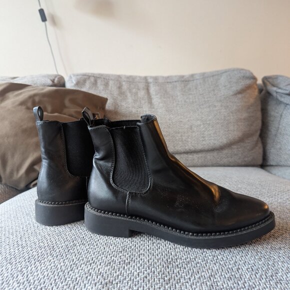 Black Vegan Leather Boots - Picture 2 of 4